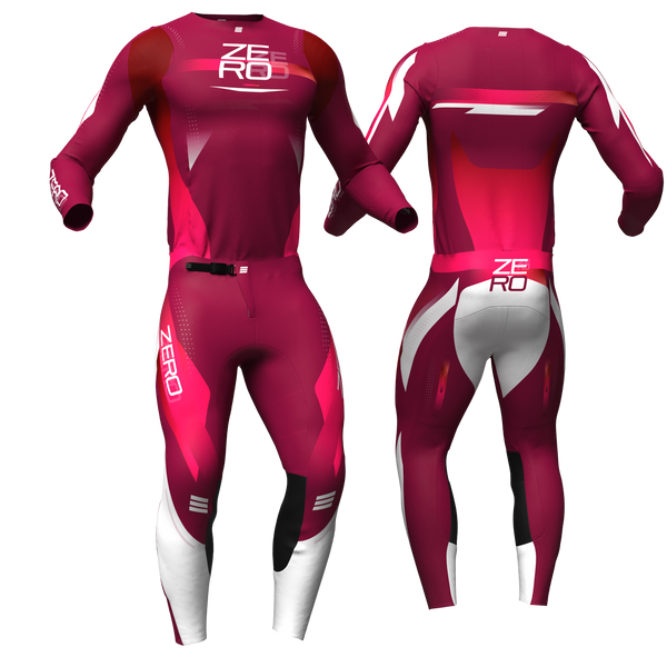 Mesh Red/Maroon/White custom motocross jersey and pants combo - Zero Racewear