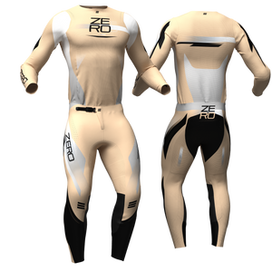 Mesh Tan/White/Black custom motocross jersey and pants combo - Zero Racewear