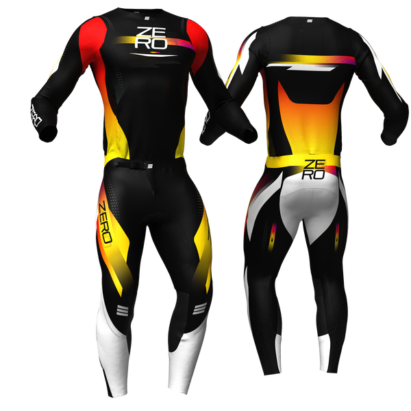 Mesh Black/Red/Yellow custom motocross jersey and pants combo - Zero Racewear
