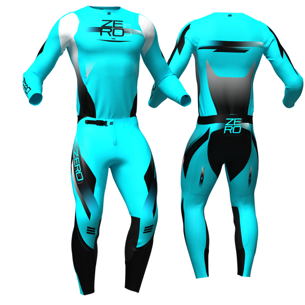 Mesh Teal/Black/Grey custom motocross jersey and pants combo - Zero Racewear