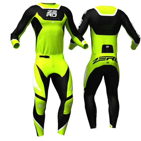 Origin Flo/Green/Black custom motocross jersey and pants combo - Zero Racewear
