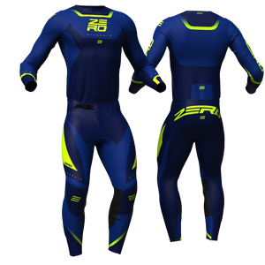 Origin Navy/Blue/Flo custom motocross jersey and pants combo - Zero Racewear