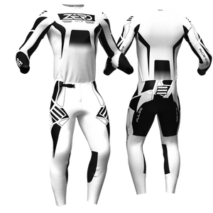 Pulse – White Black custom motocross jersey and pants by Zero Racewear