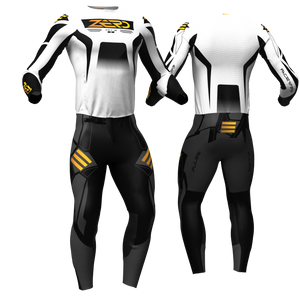 Pulse – White Black Gold custom motocross jersey and pants by Zero Racewear