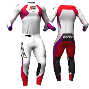 V E R T E X – White Red custom motocross jersey and pants by Zero Racewear