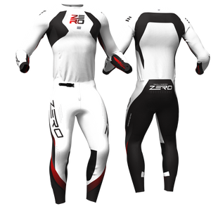 V E R T E X – White Black Red custom motocross jersey and pants by Zero Racewear